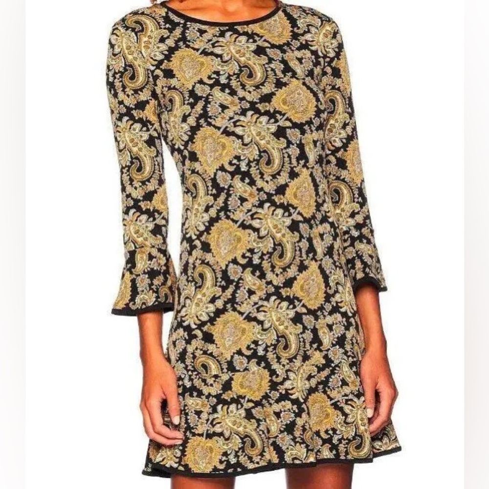 NWT Michael Kors Bell Sleeve Paisley Dress Sz M  22